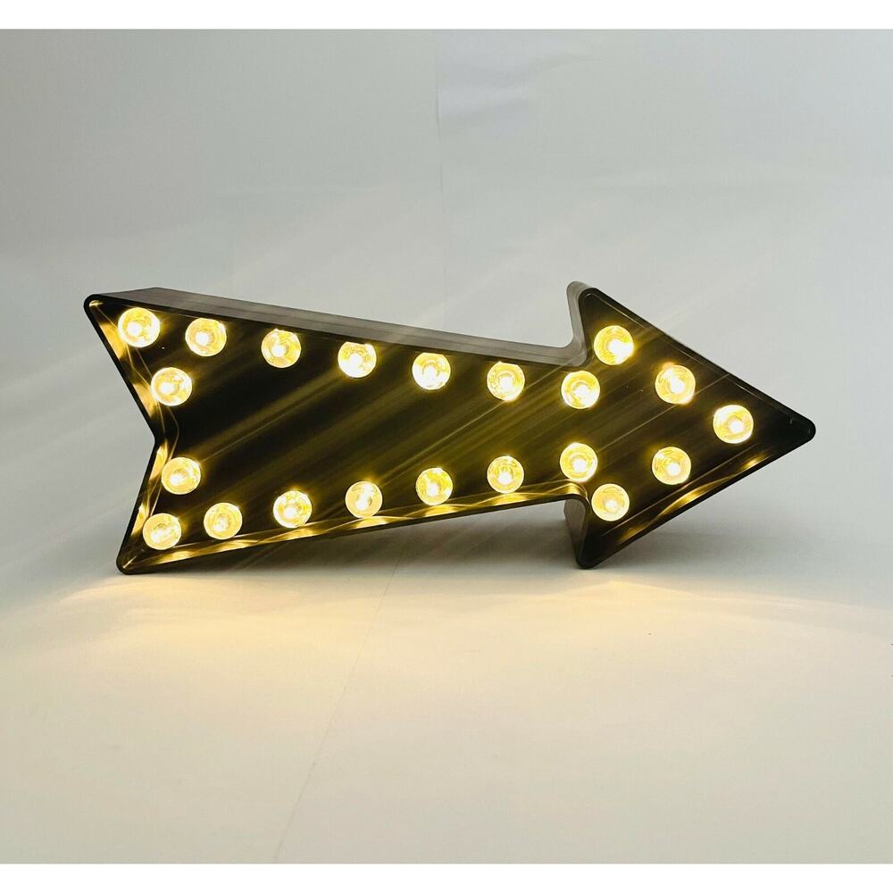 Black Marquee 3D Light Arrow Sign 11x4.5‎ inch, Battery Operated,2.5inch thick